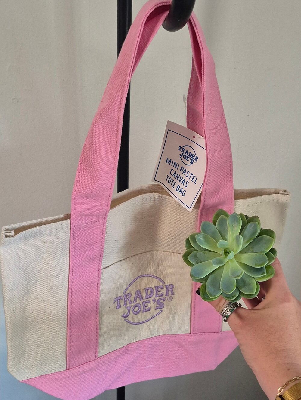 Viral Trader Joes Mini Pastel Totes PINK - Picture 4 of 6